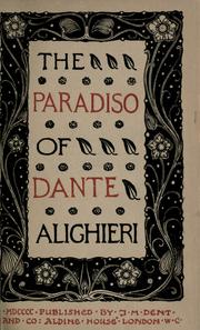 Cover of: The Paradiso of Dante Alighieri. | Dante Alighieri
