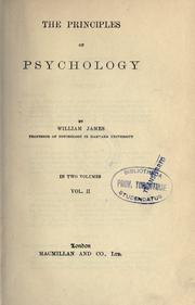 Cover of: The principles of psychology by William James