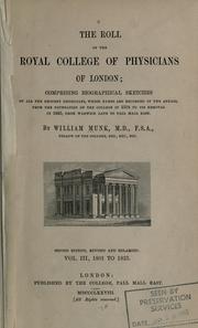 Cover of: The roll of the Royal College of Physicians of London by Royal College of Physicians of London