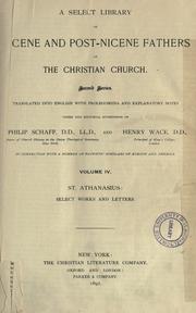 Cover of: A  Select library of Nicene and post-Nicene fathers of the Christian church.: Second series. volume 6