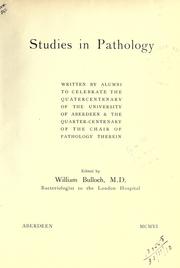 Cover of: Studies in pathology