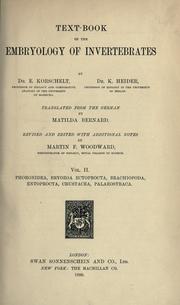 Cover of: Text-book of the embryology of invertebrates by Eugen Korschelt