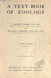Cover of: A text-book of zoology by T. Jeffery Parker