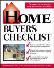 Cover of: Home Buyer's Checklist: Everything You Need to Know--but Forget to Ask--Before You Buy a Home
