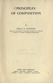 Cover of: Principles of composition by Percy Holmes Boynton