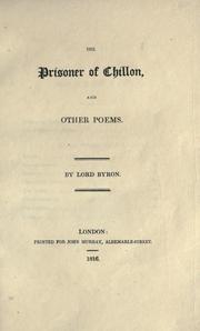 Cover of: The prisoner of Chillon, and other poems.