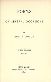 Cover of: Poems on several occasions by Austin Dobson