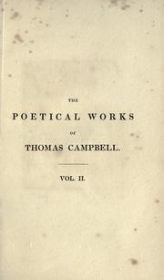 Cover of: The poetical works of Thomas Campbell ... by Thomas Campbell