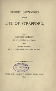 Cover of: Prose life of Strafford. by Robert Browning