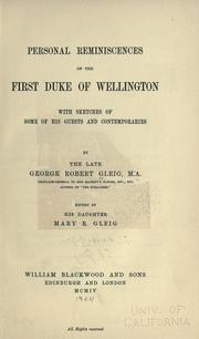Cover of: Personal reminiscences of the first Duke of Wellington by G. R. Gleig