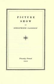 Cover of: Picture show by Siegfried Sassoon