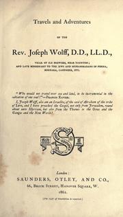 Cover of: Travels and adventures of the Rev. Joseph Wolff.