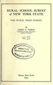 Cover of: Rural school survey of New York state: the rural high school