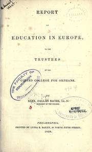 Cover of: Report on education in Europe by Alexander Dallas Bache
