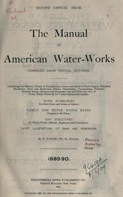 Cover of: Manual of American Waterworks. by 