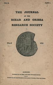 Cover of: The journal of the Bihar research society.