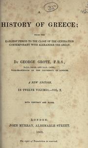 Cover of: A history of Greece by George Grote, George Grote