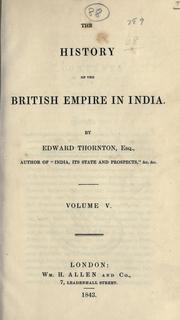 Cover of: history of the British Empire in India.