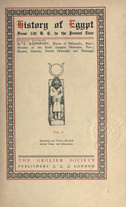 Cover of: History of Egypt from 330 B.C. to the present time