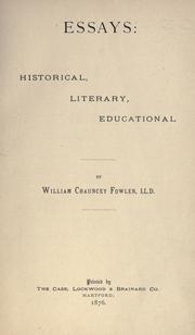 Cover of: Essays: historical literary, educational.