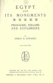 Cover of: Egypt and its monuments by Edwards, Amelia Ann Blanford
