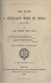 Cover of: The diary of a civilian's wife in India, 1877-1882