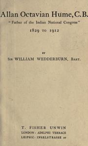 Cover of: Allan Octavian Hume, C.B. by Wedderburn, William Sir