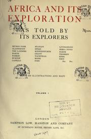 Cover of: Africa and its exploration: as told by its explorers