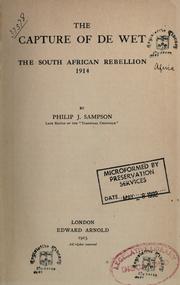 Cover of: The capture of De Wet by Philip J. Sampson