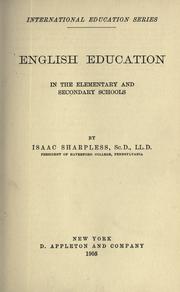 Cover of: English education: in the elementary and secondary schools