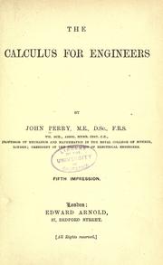 Cover of: The calculus for engineers. by Perry, John
