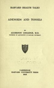 Adenoids and tonsils by Algernon Coolidge