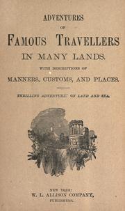 Cover of: Adventures of famous travelers in many lands by 