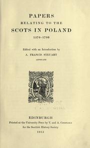 Cover of: Papers relating to the Scots in Poland: 1576-1793