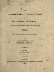 Cover of: The Philosophical transactions of the Royal society of London, from their commencement in 1665, in the year 1800.