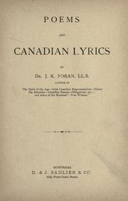 Cover of: Poems and Canadian lyrics