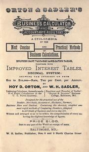 Cover of: Orton & Sadler's Business calculator and accountant's assistant by Hoy D. Orton