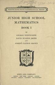 Cover of: Junior high school mathematics by George Wentworth