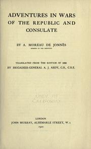Cover of: Adventures in wars of the republic and consulate by Alexandre Moreau de Jonnès