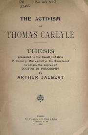 Cover of: The activism of Thomas Carlyle.