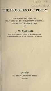 Cover of: The progress of poesy by J. W. Mackail