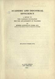 Cover of: Academic and industrial efficiency: a report to the Carnegie foundation for the advancement of teaching