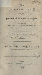 Cover of: Institutes of the laws of England by Sir Edward Coke