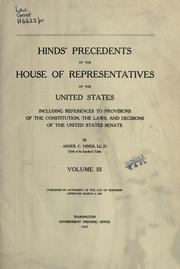 Precedents of the House of Representatives of the United States by Asher Crosby Hinds