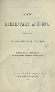 Cover of: New elementary algebra by Charles Davies