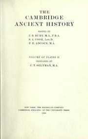 Cover of: The Cambridge ancient history, Volume of Plates 2 by 