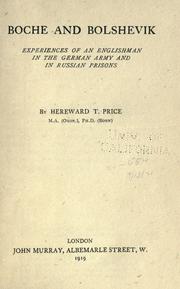 Cover of: Boche and Bolshevik by Hereward Thimbleby Price