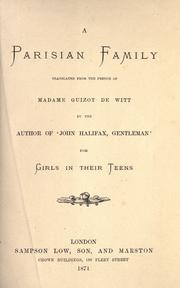 Cover of: A Parisian family by Madame de Witt née Guizot