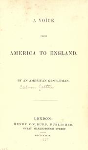 Cover of: voice from America to England.