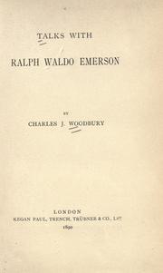 Cover of: Talks with Ralph Waldo Emerson